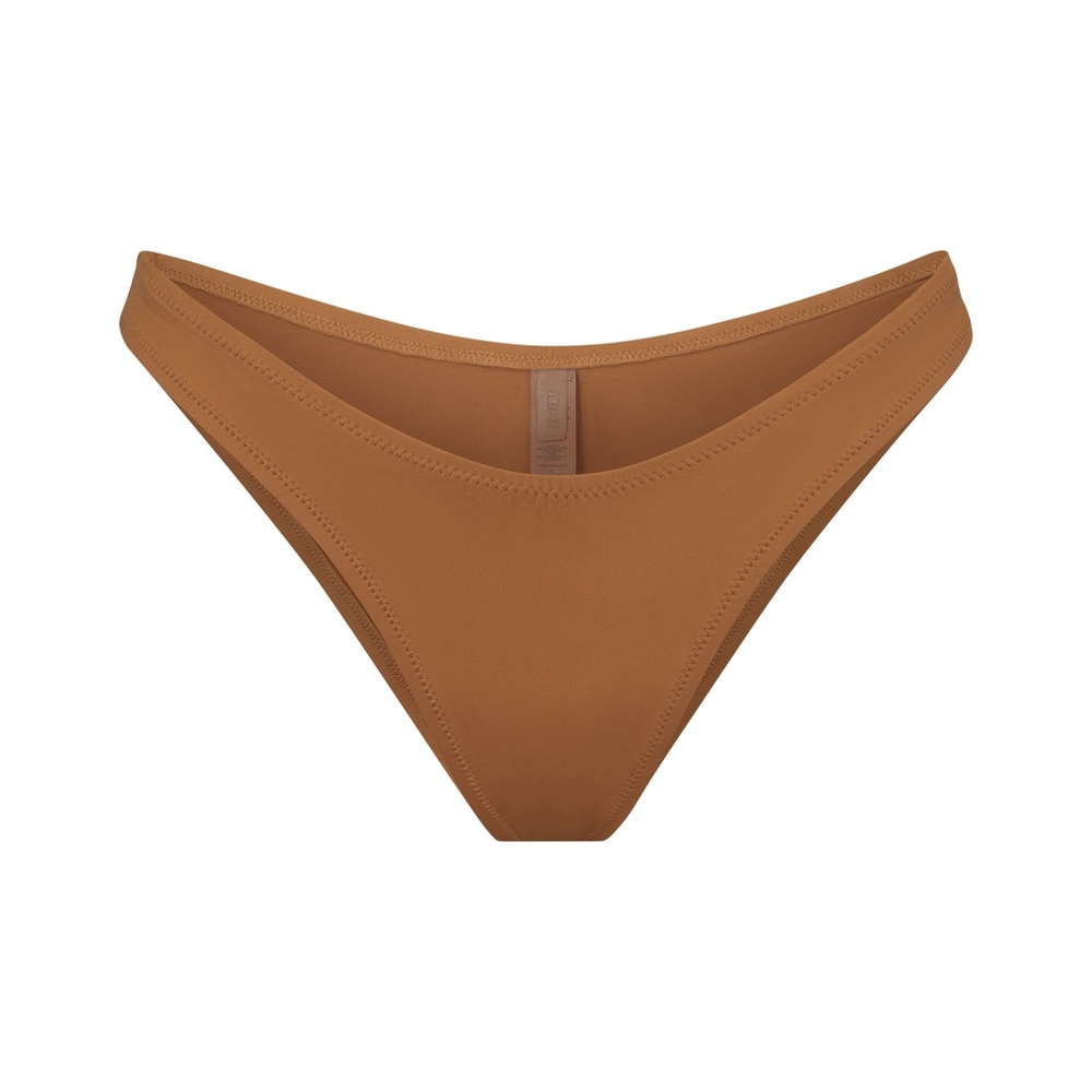 New Skims Signature Swim Cheeky Tanga Bottoms in Almond Size M